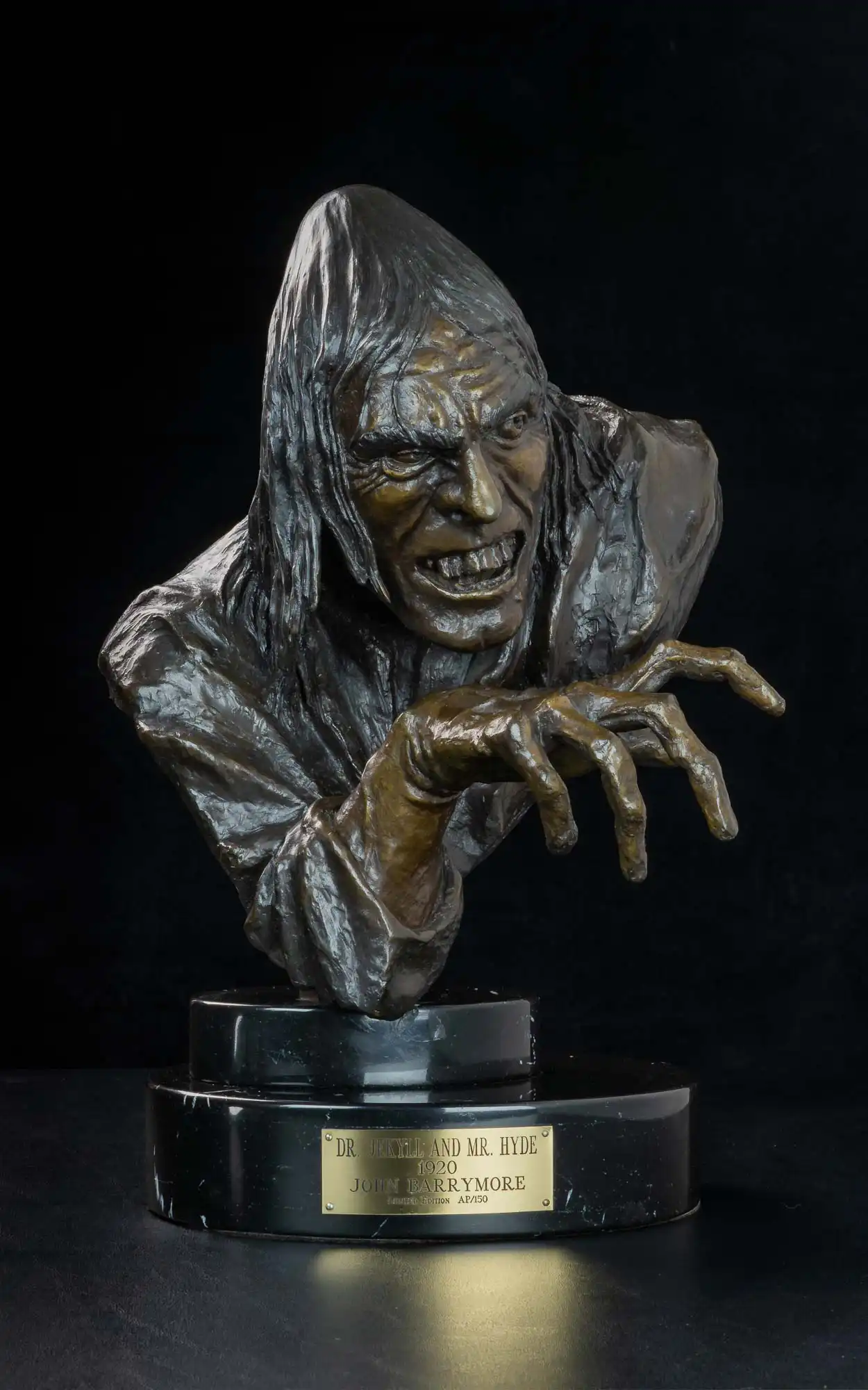 Bronze sculpture of Mr Hyde by Dennis Beckstrom
